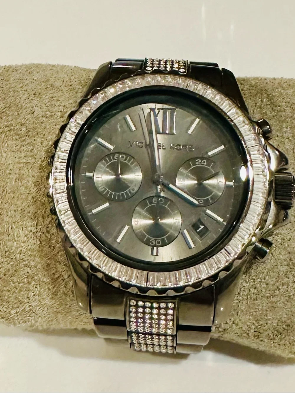 Michael Kors MK5829 Gunmetal Crystal Chronograph Watch | Women’s Designer Watch